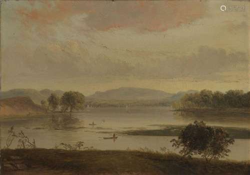 Thomas Doughty (1793-1856)<br />
Paysage, huile sur carton, ...