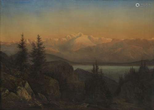 Attribué à François Diday (1802-1877)<br />
Vue du Mont Blan...