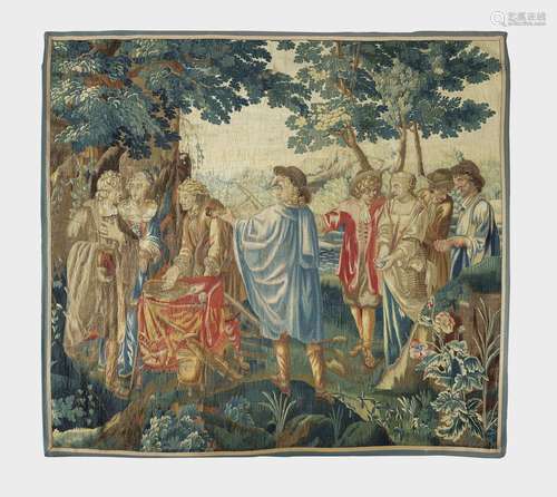 Tapisserie, Aubusson, début XVIIIe s<br />
Figurant une scèn...