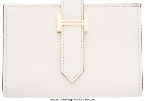 Hermès Nata Chevre Mysore Goatskin Leather Bearn Mini Wallet...