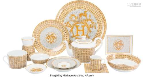 Hermès Set of Twenty-Six: Assorted Mosaique au 24 Gold Porce...