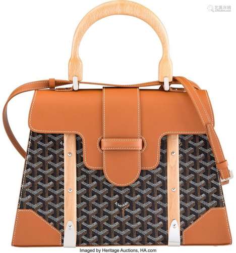 Goyard Goyardine Brown and Black Saigon MM Top Handle Bag Co...