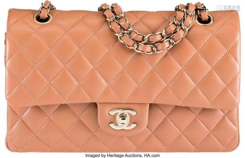 Chanel Brown Lambskin Leather Medium Double Flap Bag with Li...