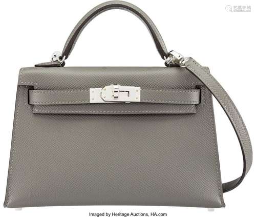 Hermès Etain Epsom Leather Mini Kelly 20 with Palladium Hard...