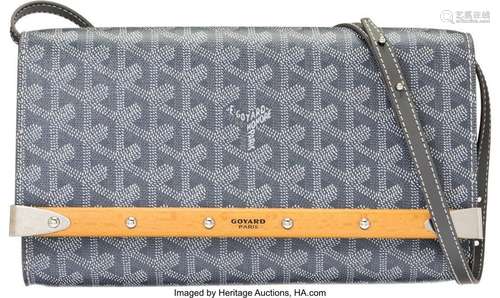 Goyard Gray Coated Canvas Monte Carlo PM Clutch and Crossbod...