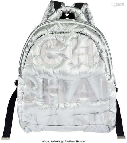 Chanel Silver Small Doudoune Backpack Condition: 2 13" ...