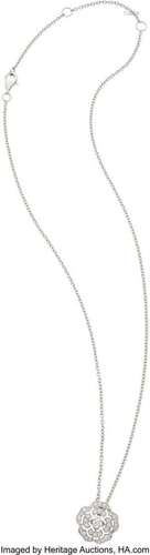 Chanel 18K White Gold and Diamonds Bouton de Camelia Necklac...