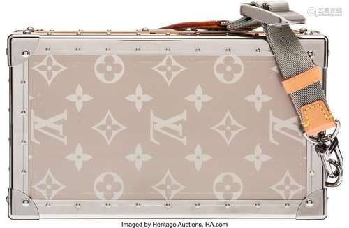 Louis Vuitton Silver Monogram Mirrored Titanium Trunk Slim W...