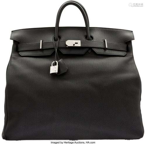 Hermès 50cm Black Togo Leather HAC Birkin Bag with Palladium...