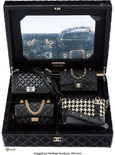 Chanel Black Success Story Set of Four Mini Bags with Quilte...