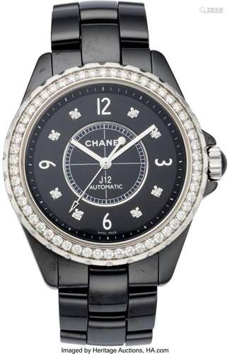 Chanel Black and Diamond J12 Watch 33mm Condition: 2 1.5&quo...