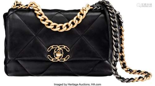 Chanel Black Quilted Lambskin Leather 19 Flap Bag Condition:...