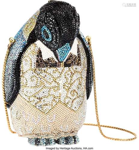 Judith Leiber Full Bead Multicolor Crystal Penguin Minaudier...