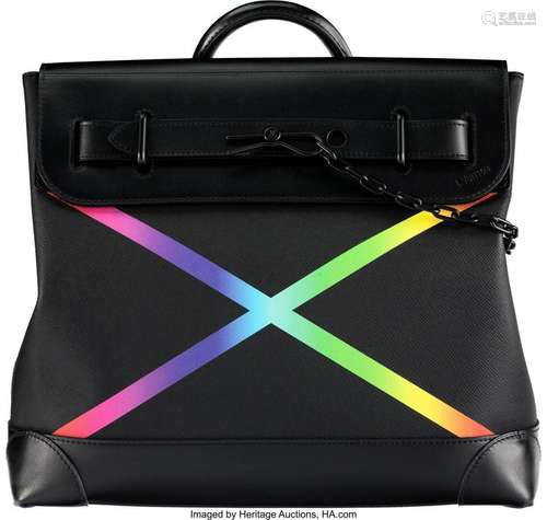 Louis Vuitton Black Taiga Leather Rainbow Steamer PM Bag Con...