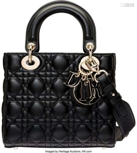 Christian Dior Black Quilted Cannage Lambskin Leather Small ...