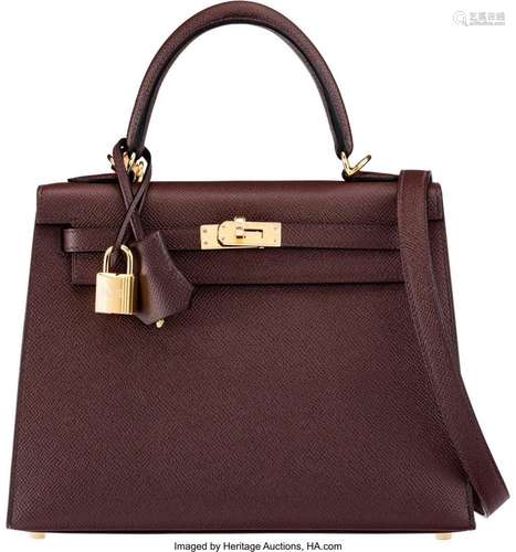 Hermès 25cm Rouge Sellier Epsom Leather Kelly Bag with Gold ...