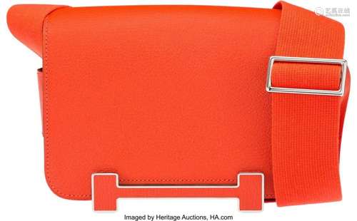 Hermès Capucines Chevre Mysore Leather Geta Bag with Palladi...