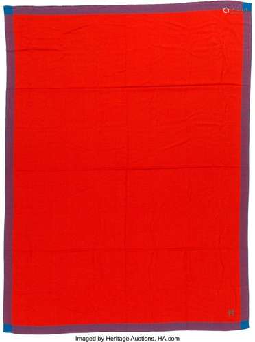 Hermès Red and Blue Cashmere Traveler Blanket  Condition: 1 ...