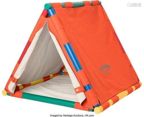 Hermès Orange and Multicolor Reversible Cavaletti Doghouse C...