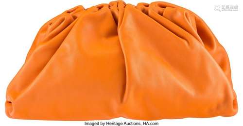 Bottega Veneta Orange Calfskin Leather Clutch Pouch Conditio...