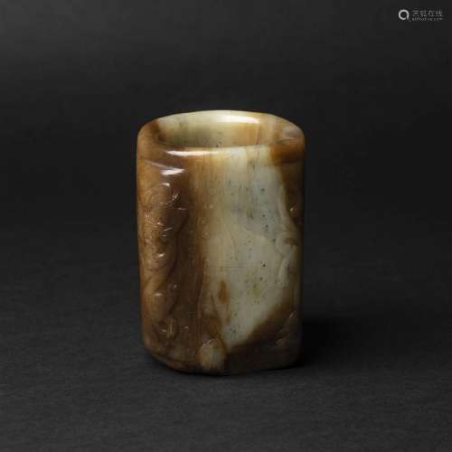 A White and Russet Jade Cong, Qijia Culture, 2200-1600 BC,