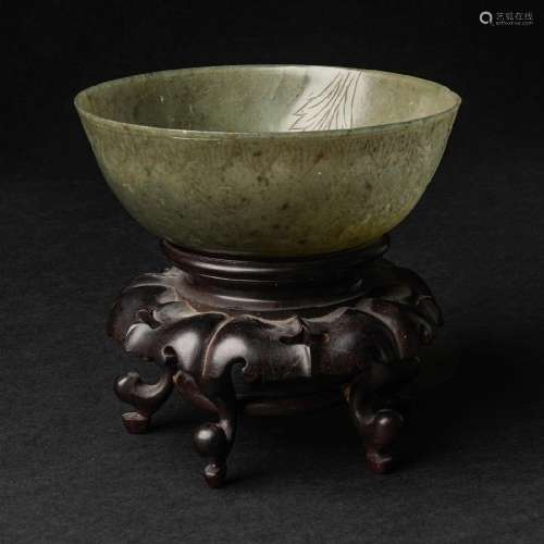 A Celadon Jade Mughal-Style Bowl, 19th Century, ? ???? ????