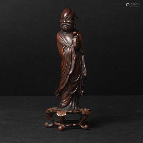 A Boxwood Figure of Damo (Bodhidharma), Ming Dynasty (1368-