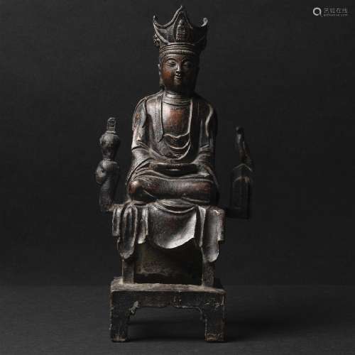 A Lacquered Bronze Seated Figure of a Bodhisattva, Qianlong