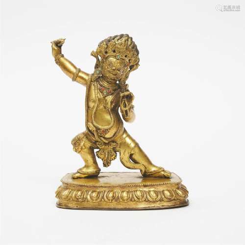A Gilt Bronze Figure of Vajrapani, Tibet, 18th Century, ???