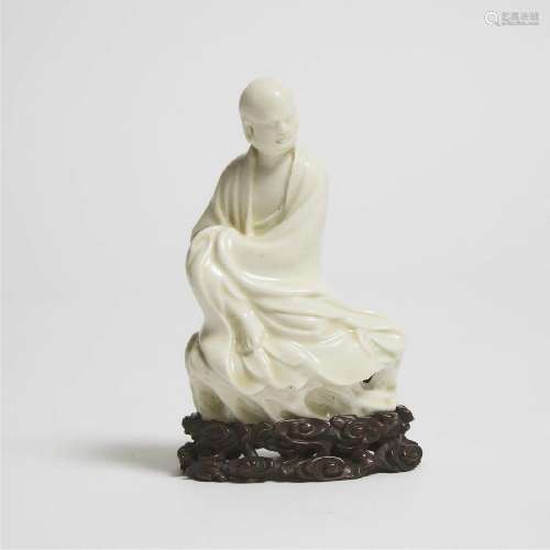 A Dehua Blanc de Chine Figure of Damo (Bodhidharma), Late M