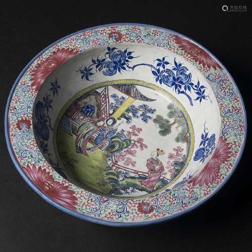 An Enameled Yixing/Zisha 'Figural' Basin, 18th Century, ? ?