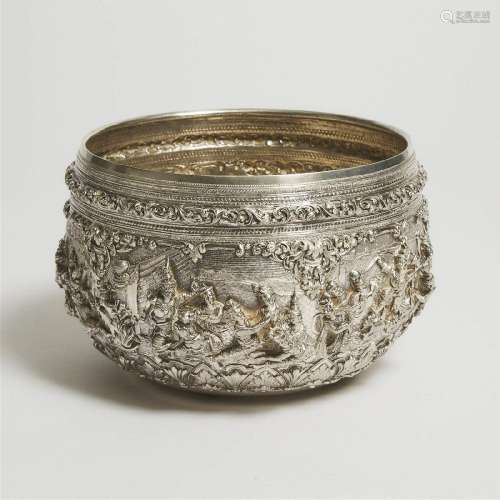 A Large Burmese Silver Bowl, Circa 1900, ?1900? ???????, di
