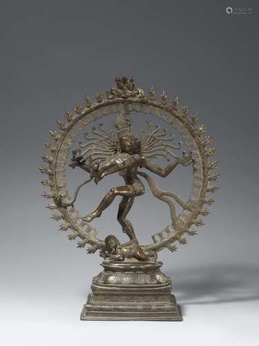 A large copper alloy figure of Shiva nataraja. Southern Indi...