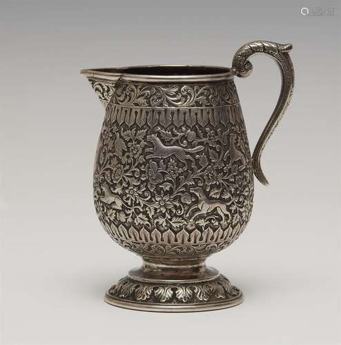 A superb Kutch silver milk jug. Late 19th century