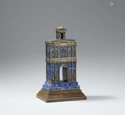 A probably Anglo-Indian lapis lazuli veneered and brassmodel...