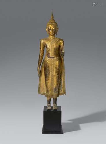 A very tall Ratanakosin figure of Buddha. Thailand. Early 19...