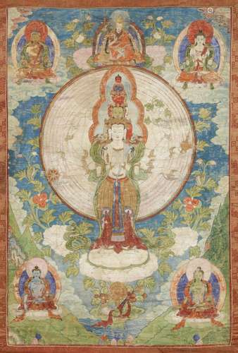 A thangka of Arya-Avalokiteshvara. Tibet, 19th century