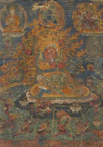 A thangka of Begtse Chen (Beg tse). Mongolia, 18th century