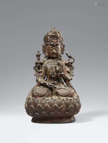 A bronze figure of Guanyin. Ming dynasty, 17th century