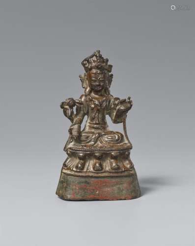 A lacquered bronze figure of Guanyin. Ming dynasty, 16th/17t...