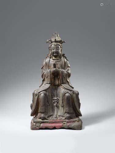 A bronze figure of the Daoist goddess Bixia Yuanjun. Ming dy...