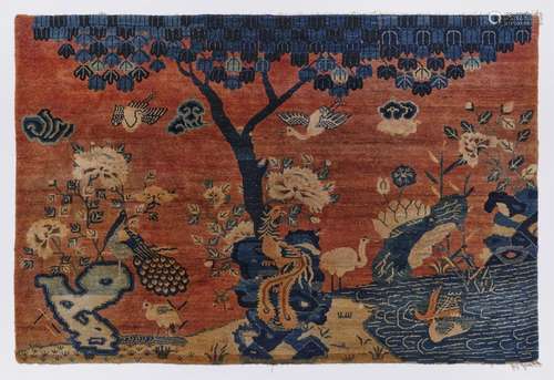 A wool Batou carpet. Inner Mongolia. Around 1900