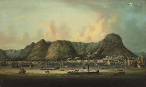 A Chinese school painting with a view of Hong Kong (city of ...