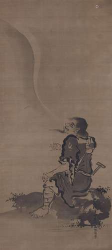 A hanging scroll, depicting the Chinese immortal Tekkai, exh...