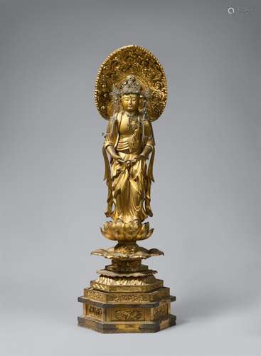 A wood and kindei-nuri lacquered Kannon Bosatsu. 18th/19th c...