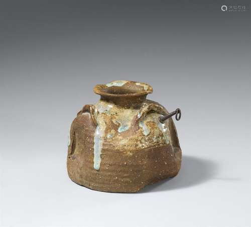 An Iga ware vase. Edo period