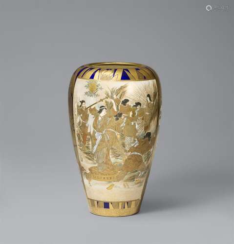 A large Satsuma vase. Late 19th century