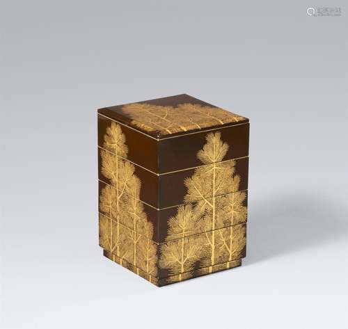 A four-tiered lacquer food box (jûbako). 19th/ early 20th ce...