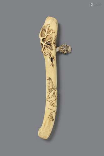 A stag antler kiseruzutsu. Second part 19th century