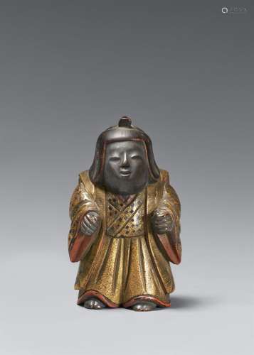 A lacquer model of a doll. Meiji period